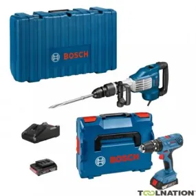 Bosch Bleu 0615A5003W GSH11VC 11KG Marteau de démolition + GSB18V-21 Perceuse à percussion