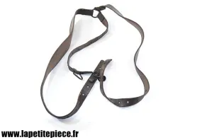 Brelage français cuir brun foncé. idéal france ww1