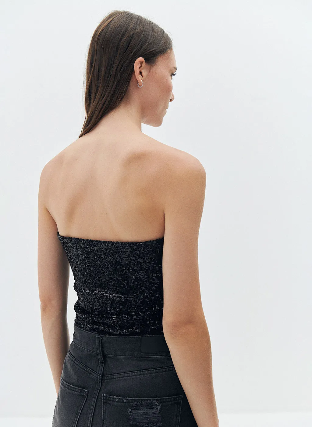 Bustier Koumi noir à sequins