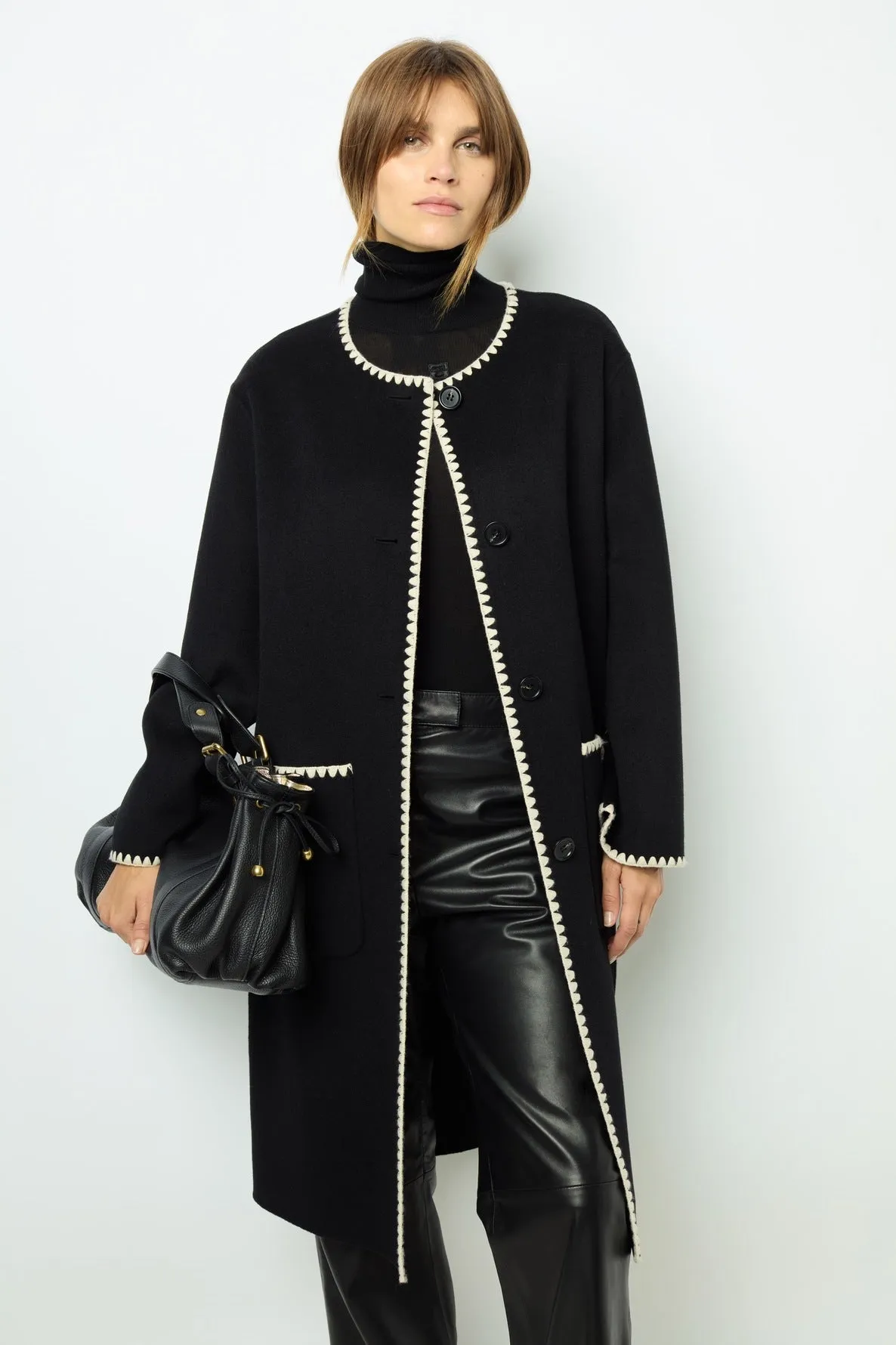 Manteau mi-long bicolore - LILIA