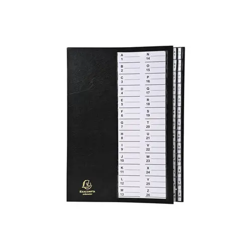 Trieur à onglets cavaliers 26 compartiments Alphanumériques - A4 - Noir - EXACOMPTA